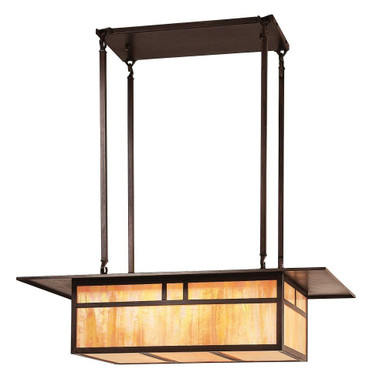Huntington 4 Light Pendant with Double T Bar Overlay by Arroyo Craftsman - HCM-27DTGW-BZ