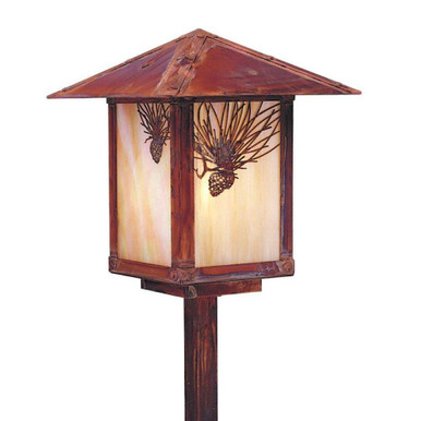 Evergreen 1 Light Stem Path Light/Pine Needle Filigree by Arroyo Craftsman - ESP-9PFGW-RC