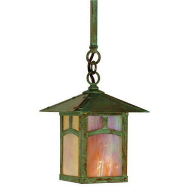 Evergreen 1 Light Stem Hung Pendant 9.5 X 7 Inch Wide by Arroyo Craftsman - ESH-7AGW-VP