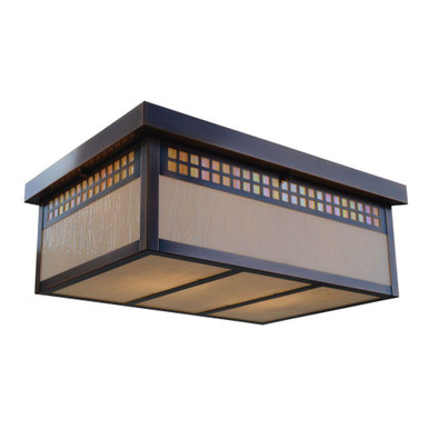 Glasgow 2 Light Flush Mount 7.25 Inch and 18 Inch Wide by Arroyo Craftsman - GCM-18GWC-AC