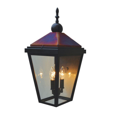 Lancaster 2 Light Wall Mount 20.5 Inch and 9 Inch Wide by Arroyo Craftsman - LAB-9CLR-BZ/RC