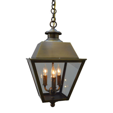 Inverness 3 Light Pendant with Metal Roof 19.5 X 10.25 by Arroyo Craftsman - INH-10MRCLR-AB