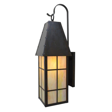 Hampton 2 Light Wall Mount 28.5 Inch Tall X 8 Inch Wide by Arroyo Craftsman - HAB-8GW-BZ