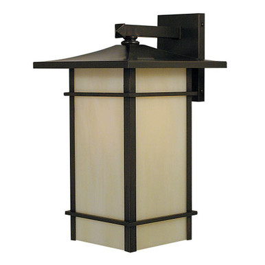 Katsura 1 Light Wall Mount with Toshi Overlay 13.5 X 9 by Arroyo Craftsman - KAB-9TSOF-BZ