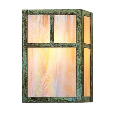 Mission 1 Light Wall Mount with T Bar Overlay 10X6.63 by Arroyo Craftsman - MS-10TGW-VP