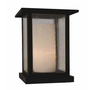 Meredith 1 Light Column Mount 9 Inch Tall X 8 Inch Wide by Arroyo Craftsman - MEC-8CS-BK