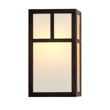 Mission 1 Light Wall Mount with T Bar Overlay 12X6.63 by Arroyo Craftsman - MS-12TOF-BZ