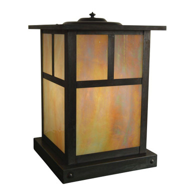 Mission 1 Light Column Mount with T Bar Overlay 14.75 by Arroyo Craftsman - MC-10TGW-MB