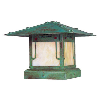 Pagoda 1 Light Column Mount 9.5 Inch and 12 Inch Wide by Arroyo Craftsman - PDC-12GRC-VP