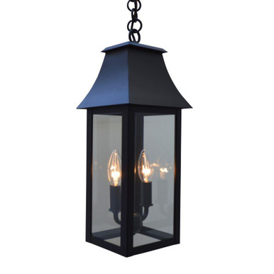Orpington 2 Light Pendant 18 Inch Tall X 7.63 Inch Wide by Arroyo Craftsman - ORH-8CLR-BK