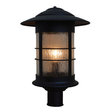 Newport 1 Light Post Mount 20 Inch and 13.75 Inch Wide by Arroyo Craftsman - NP-14RM-BK
