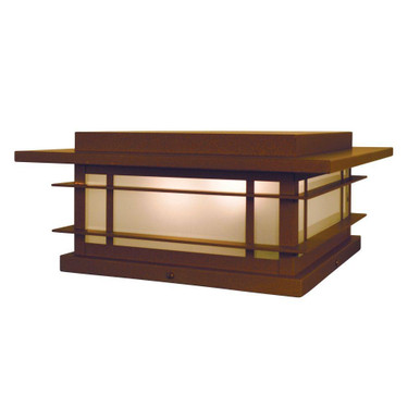 Oak Park 1 Light Column Mount 6.5 Inch and 15 Inch Wide by Arroyo Craftsman - OPC-15F-RB