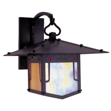 Pagoda 1 Light Wall Bracket 13 Inch Tall X 12 Inch Wide by Arroyo Craftsman - PDB-12GRC-BZ
