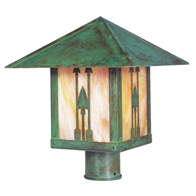 Timber Ridge 1 Light Post Mount with Arrow Filigree 12 by Arroyo Craftsman - TRP-12ARGW-VP