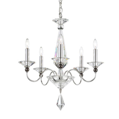Jasmine 5 Light Chandelier 22 Inch and 20 Inch Wide by Schonbek Signature - 9675-40CL