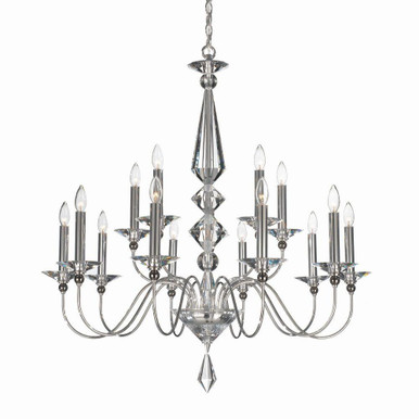 Jasmine 15 Light Chandelier 37.5 Inch X 36 Inch Wide by Schonbek Signature - 9685-40CL