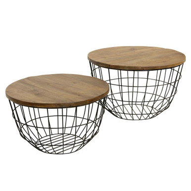 Woven Frame Nesting Coffee Table 19 Inch Tall X 30 Inch Wide by Stylecraft - ISF227335DS