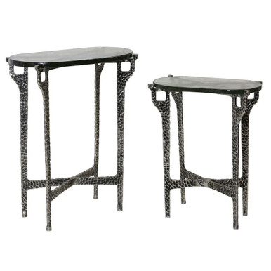 Ripple Oval Nesting Accent Table (Set of 2) 26.5 Inch Tall by Stylecraft - ISF226781DS