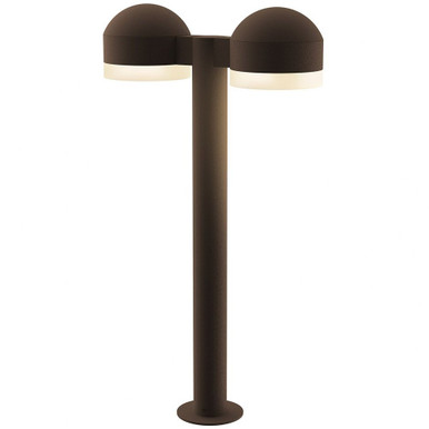 Sazei Court 2 LED Dome Cap and White Cylinder Double Bollard 23.75 - 181-BEL-1395867