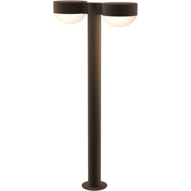 Sazei Court 2 LED Plate Cap and Dome Lens Double Bollard 28 Inch Tall - 181-BEL-1395877