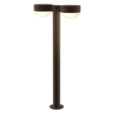Sazei Court 2 LED Plate Cap and Dome Lens Double Bollard 28 Inch Tall - 181-BEL-1395877