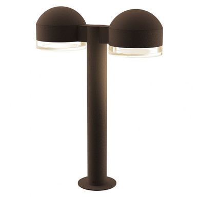 Sazei Court 2 LED Dome Cap and Clear Cylinder Double Bollard 17.75 - 181-BEL-1395858