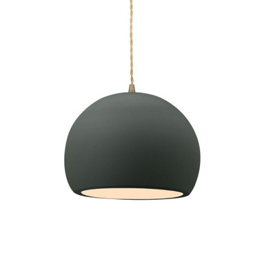 Radiance 1 Light Small Globe Pendant with Twisted Cord by Justice Design - CER-6530TWST