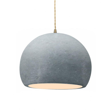 Radiance 1 Light Medium Globe Concrete Pendant by Justice Design - CER-6535-CONC