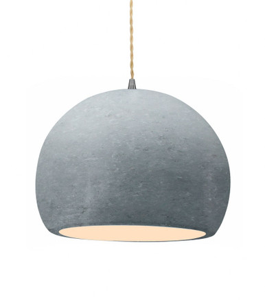 Radiance 1 Light Medium Globe Concrete Pendant by Justice Design - CER-6535-CONC