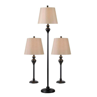 Charlotte 3 Light Floor Lamp Set (Set of 3) 60.88 Inch Tall by Kenroy Home - KH87050