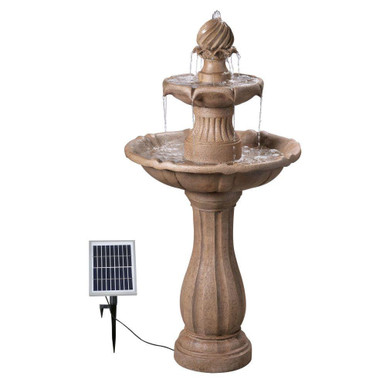 Frost 3 Tier Solar Floor Fountain 44.25 Inch X 22 Inch Wide by Kenroy Home - 51009SNDST