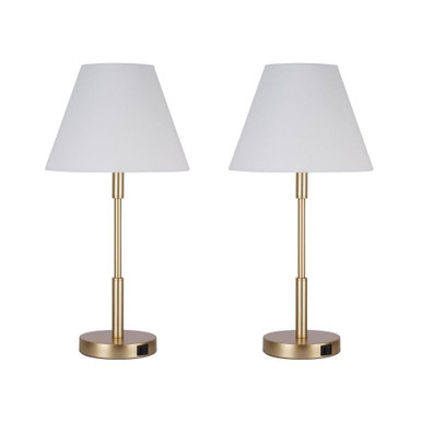 Marlow 1 Light Table Lamp with USB Ports (Set of 2) 24 Inch by Kenroy Home - 24324-000