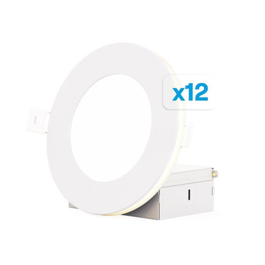 9W 3CCT LED Slim Recessed Downlight/Night Light (Pack of 12) by Infibrite - IB-001-27-9W-WH-12PK