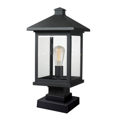 Portland 1 Light Outdoor Square Pier Mount Lantern 9.5 x 19.5 In by Z-Lite - 531-P19
