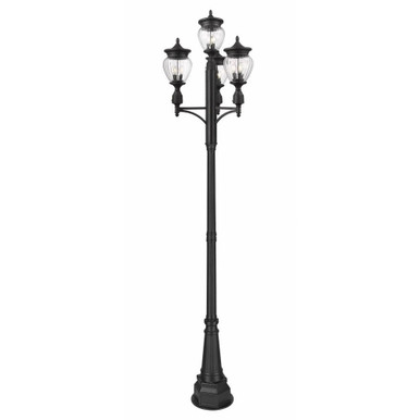 Davina 12 Light Outdoor Post Mount 125.75 x 31.5 Inches by Z-Lite - 5016PHMR-4-564P-BK