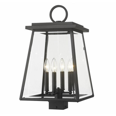 Broughton 4 Light Outdoor Post Mount Light 21.75 x 12.5 In by Z-Lite - 521PHBS-BK