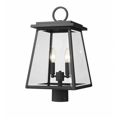 Broughton 2 Light Outdoor Post Mount Light 19.25 x 10.25 In by Z-Lite - 521PHMR-BK