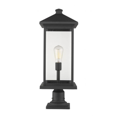 Portland 1 Light Outdoor Pier Mount Light 26 x 9.5 In by Z-Lite - 531PHBXLR-533PM-BK