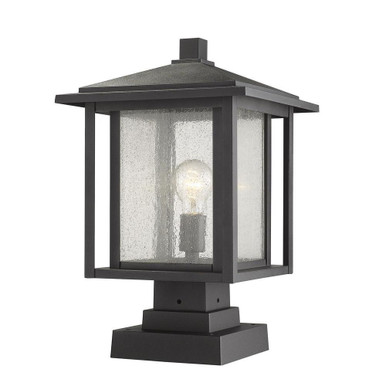 Aspen 1 Light Outdoor Square Pier Mount Lantern 11 x 17.5 Inches by Z-Lite - 554PH