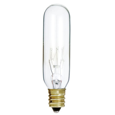 130V 15W T6 Candelabra Base Bulb 0.75 Inch Wide X 3.63 Inch Length by Satco - S3910