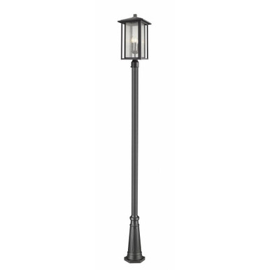 Aspen 3 Light Outdoor Post Mount Lantern 11 x 118.44 Inch by Z-Lite - 554PHXLR-519P-BK