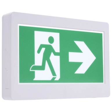 Running Man 3W LED Exit Sign with 2HR Backup 9.05X13.58 Inch Wide by Satco - 67/500