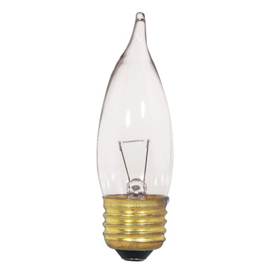 12V 25W CA10 Medium Base Bulb 1.25 Inch Wide and 4.25 Inch Length by Satco - S3869