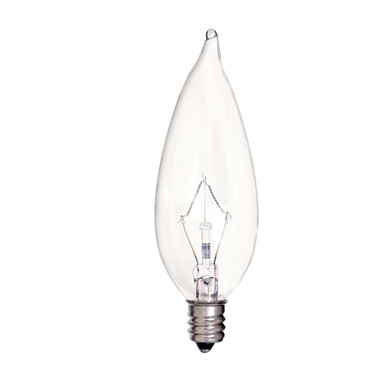 25W CA9.5 Candelabra Base Bulb 1.19 Inch Wide and 3.94 Inch Length by Satco - S4465