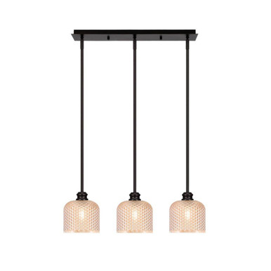 Edge 3 Light Dome Linear Pendalier 9.25 Inch X 24.25 Inch Length by Toltec - 1153-ES-4613