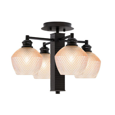 Edge 4 Light Semi Flush Mount 12.5 Inch Tall and 18 Inch Wide by Toltec - 1157-ES-4623