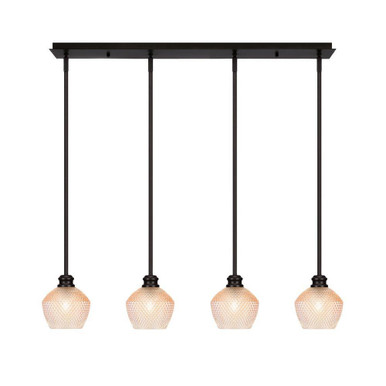 Edge 4 Light Linear Pendalier 9.5 Inch Tall and 36 Inch Length by Toltec - 1156-ES-4623