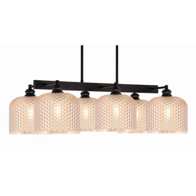 Edge 6 Light Dome Island 14 Inch Tall and 30.25 Inch Length by Toltec - 1186-ES-4613
