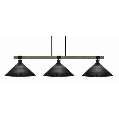 Tacoma 3 Light Linear Chandelier 9.75 Inch Tall and 16 Inch Wide by Toltec - 1863
