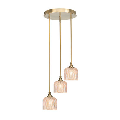 Empire 3 Light Dome Stem Hung Cluster Pendalier 10.5 X 15 Inch by Toltec - 2143-4613